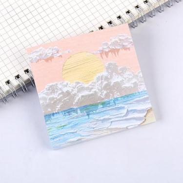 Imagem de 80 peças de notas adesivas cores vintage pintura a óleo marcadores de página papel papelaria autoadesivos materiais de escritório adesivos planejadores marcadores de página