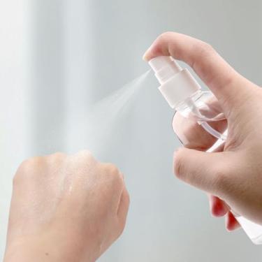 Imagem de Pacote com 2 frascos de bomba de viagem de 100 ml, recipientes recarregáveis à prova de vazamento, para xampu, loção creme, dispensador de compressão transparente