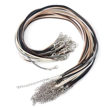 Imagem de 30 peças de corda para fazer joias, colar encerado de 45 cm com fecho e corrente extensora para pulseiras, fabricação de joias, suprimentos de miçangas DIY