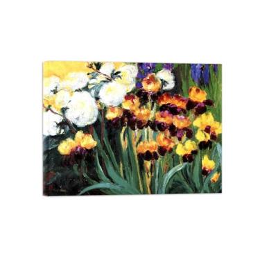 Imagem de Pôster e impressões em tela de flores vintage - reprodução de pintura de arte de parede famosa - peônias e íris - imagens prontas para pendurar tela emoldurada 30x40cm12x16in