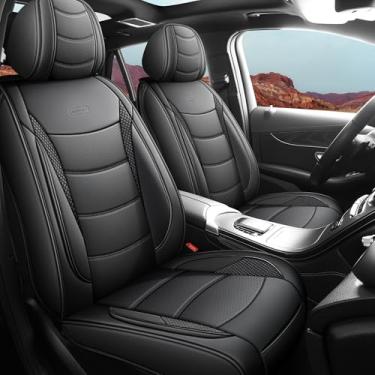 Imagem de yotruth Capas de assento de carro para assentos dianteiros (2 assentos) – Conjunto de capas de assento automotivo de couro napa para carros, sedãs e SUVs, impermeável, durável e confortável, fácil de