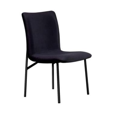 Imagem de Cadeira De Jantar Estofada E Pés De Ferro Multimóveis Cr50096 Preto Pr