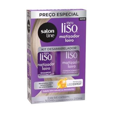 Imagem de Kit Shampoo e Condicionador, Salon Line, Meu Liso Matizador Loiro, Vegano - Para Cabelos Lisos, 2 Unidades