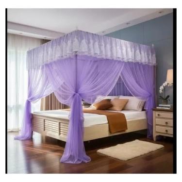 Imagem de Mosquiteiro Palácio Cortinado Casal Queen COM Armação De Ferro Oferta Limitada(LILAS,LILAS)