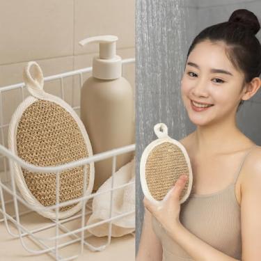 Imagem de Esponja de banho para chuveiro, esponjas esfoliantes naturais para mulheres, limpeza de rotina de luffa de banho macia, 2 peças