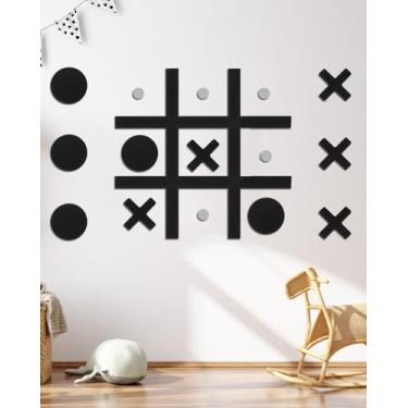 Imagem de DTRK Magnetic Tic Tac Toe Wall-Mount Game, Modern Wall Decals for Kids Room, Classroom & Offices, Fun for Kids and Adults (Simple Installation)