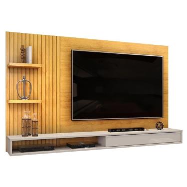 Imagem de Painel Para Tv 60 Pol Com Bancada Suspensa 190cm Elion D05 Cedro Bali - Lyam Decor
