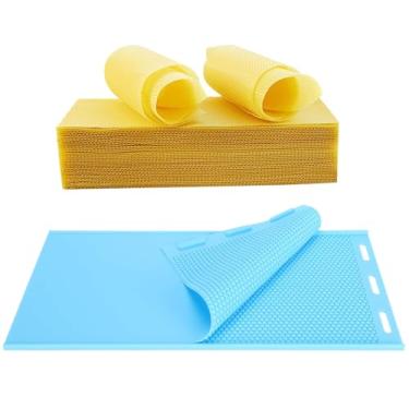 Imagem de Molde de prensa de base de cera de abelha de silicone, colmeia de 5,4 mm, 2 folhas, antiaderente, reutilizável para apicultura e suprimentos de fabricação de velas