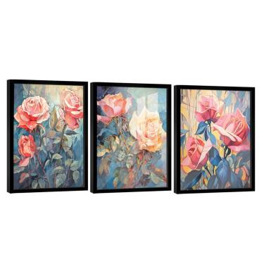 Imagem de Conjunto De Quadros Trio Flores -- Br Artes