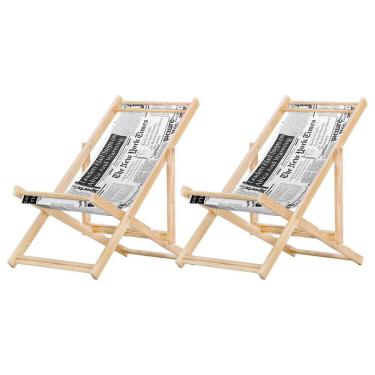Imagem de Kit 2 Cadeira Espreguiçadeira Dobrável S-b-jornal