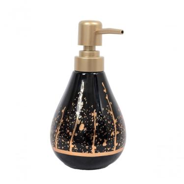 Imagem de Porta Sabonete Liquido De Cerâmica Premium 3d Preto Lavabo