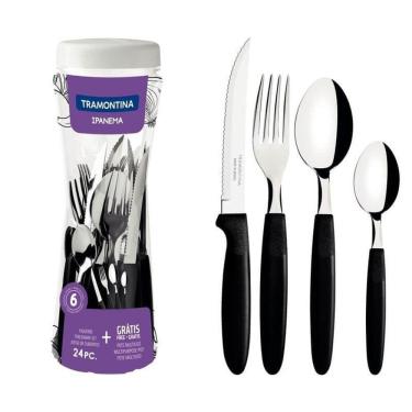 Imagem de Faqueiro Tramontina Ipanema 24 Peças Inox Preto