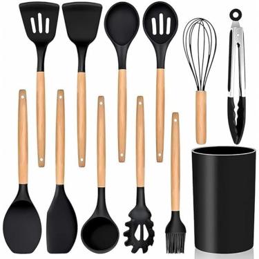Imagem de Escumadeira De Silicone Utensílios De Cozinha Conjunto 12