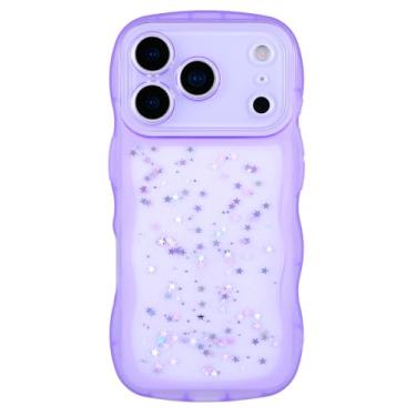 Imagem de Cyberowl Compatível com iPhone 17 Air, linda Kawaii Bling Sparkle Glitter em forma de moldura de silicone macio à prova de choque para mulheres e meninas roxo