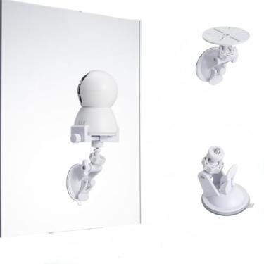 Imagem de LamYHeng Pacote com 2 suportes brancos para câmera de segurança, suporte de sucção, compatível com câmeras de segurança universais (2)