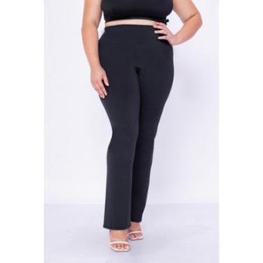 Imagem de Calça Flare Bailarina Plus Size G1 G2 G3 G4 Cintura Bem Alta Em Suplex - WOLFOX-Feminino