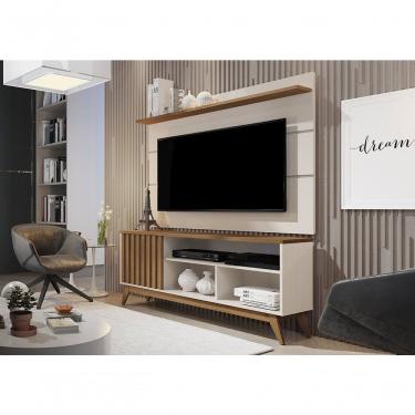 Imagem de Rack Malbec Wood Ripado Off White/freijo - Giga