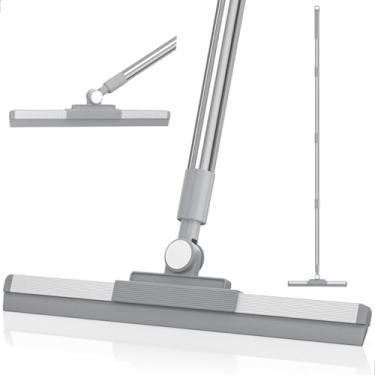 Imagem de Rodo Vassoura Mágica de Silicone 36cm Cabo de 160 Metros Flytex 2 em 1 com Raspador de Silicone, Ideal para Limpeza de Vidros, Pisos e Superfícies, Uso Doméstico e Comercial