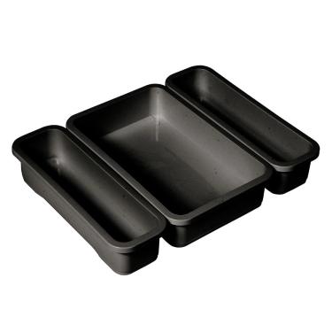 Imagem de Organizador de Gavetas Plástico São Bernardo Preto com 3 Divisórias