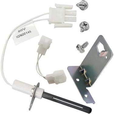 Imagem de Ignitor de nitreto de silicone de 80 volts, Ignitor de forno IGN00145 compatível com Trane IGN145, Ignitor de superfície quente com kit de suporte e parafusos