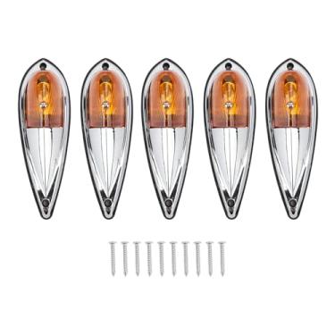Imagem de Estink 5pcs Cab Marker Lights Cab Luzes de Liberação Luzes de Corrida Universal For Trucks Trailers Tratores Com Lâmpadas de Halogênio Super Brilhantes de âmbar à Prova de Choque (24V)