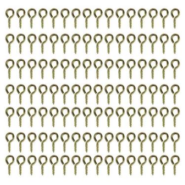 Imagem de Gancho Pitão Mini Rosqueável Dourado 9mm Para Bijus Com 500 Unidades -