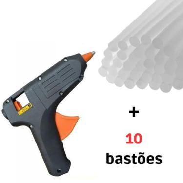 Imagem de Aplicador De Cola Quente Bivolt 40w + 10 Bastões De Cola - Eda