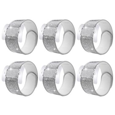 Imagem de Betinyar 6 pulseiras prateadas de corsage de pulso, pulseira de corsage de aperto, kit de corpete de pulso, pulseira de corsage adequada para eventos de dança. (prata)