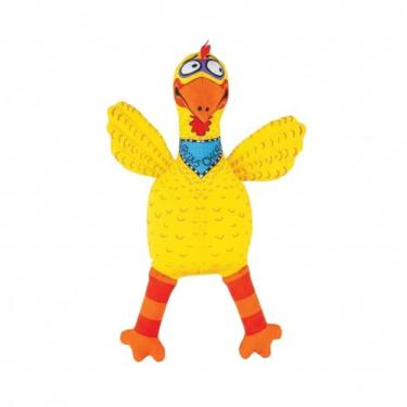 Imagem de Brinquedo Galinha de Pelúcia com Apito, Algodão e Lona Durável, Colorido, 24 x 10 x 36 cm, para Cães