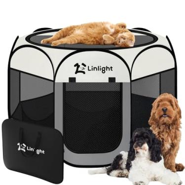 Imagem de Cercado para Cachorros Grande,Cercadinho Pet Dobrável para Cachorros com Tecido Impermeável de Fácil Montagem e Transporte G