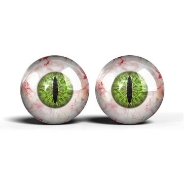 Imagem de Olhos realistas de artesanato de vidro de 2,5 cm, design de íris vertical de gato animal, conjunto de 2 peças, globos oculares de cabochão abobadados, arte, taxidermia e suprimentos para fabricação de