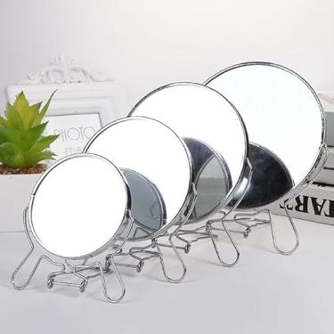 Imagem de Espelho de Mesa Redondo para Maquiagem Dupla Face com Suporte e Zoom 3X – para Penteadeira e Bancada (4#)