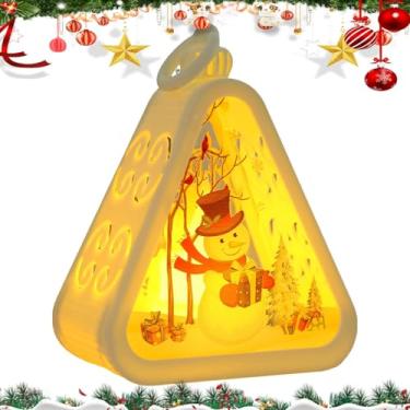 Imagem de Luminária de Mesa de Natal,Suporte Com Brilho Suave Alimentado A Bateria | Lâmpada De Alpendre,Para Crianças, Menino, Adultos, Interior, Exterior, Feriado, Casa, Sala de Estar, Parapeitos de Janela