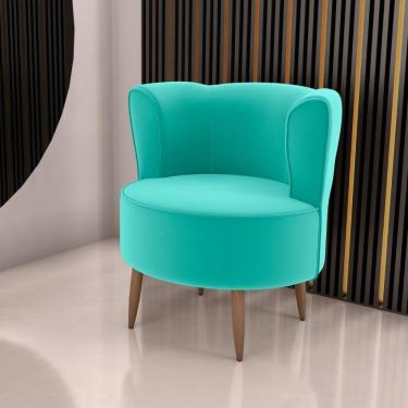 Imagem de Poltrona Para Sala De Recepção Bela Veludo Verde Menta
