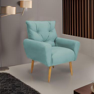 Imagem de Poltrona Decorativa Para Denver Veludo Matrix - Verde Agua Verde Agua