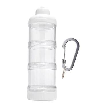 Imagem de Fxzqgnh Recipiente para Proteína em Pó com Gancho Mosquetão, Presente Ideal para Entusiastas Do Fitness, Branco, Tamanho real