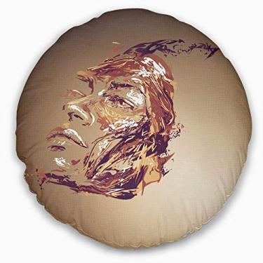 Imagem de Retrato abstrato feminino de chocolate Designart sala de estar, sofá, almofada de alta qualidade + capa de almofada impressa em ambos os lados 50 cm