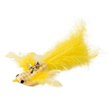 Imagem de Luzhengyang Recargas de varinha Feather Cat Teaser – Cabeças inspiradas em pássaros naturais, acessórios de brinquedo de gato para brincadeiras interativas (pacote com 5) (refil Golden Phoenix)