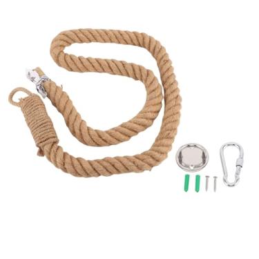 Imagem de Corda de escalada para gatos, corda de juta de escalada para gatos, poste de arranhar na parede com clipe de parafusos de gancho para gatos internos e externos (1,5 m)