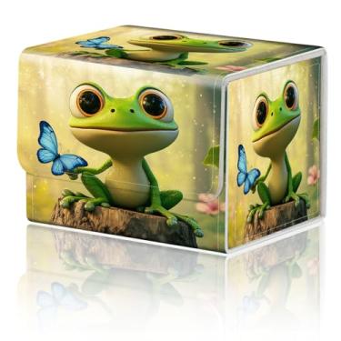 Imagem de Caixa de armazenamento de jogos de cartas para TCG Deck Box MTG Card Box Organizer Trading Card Box Commander Deck Box TCG Card Storage Box Magnetic Closure Creative Pattern até 200 cartas, borboleta