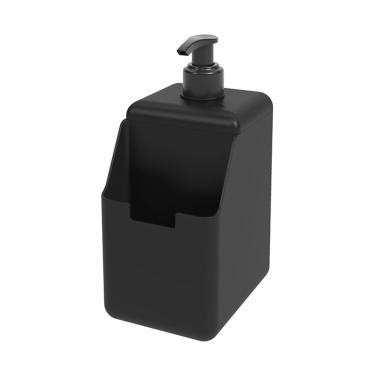 Imagem de Dispenser para Detergente e Esponja 500ml - Preto Coza Single Multifuncional Cozinha / Saboneteira Banheiro Dispensador