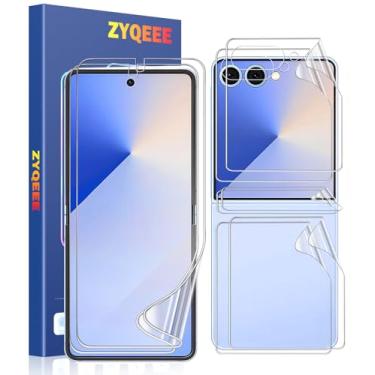Imagem de ZYQEEE Película protetora de tela flexível TPU para Samsung Galaxy Z Flip 7, autorreparável, antiimpressões digitais, sensível ao toque, cobertura total, transparente HD, sem bolhas, compatível com
