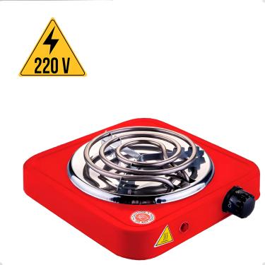 Imagem de Fogão Fogareiro Elétrico Portátil 220V 1 Boca Camping Cor:Vermelho