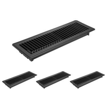 Imagem de PATIKIL Coberturas de ventilação de chão de 10 x 35 cm, 4 peças de registros de piso capas de ventilação de ar de metal resistente para ventilação de ar fácil ajustável para grades de teto de parede