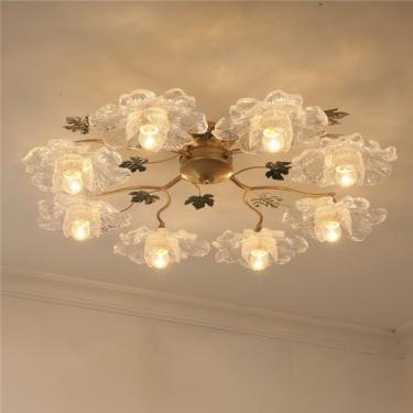 Imagem de Luminária de teto estilo pastoral americano, criatividade francesa, para sala de estar, restaurante, quarto, escritório, casa de campo, café, loja de roupas, decoração em LED, luminária em f