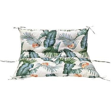 Imagem de Almofada de balanço para varanda de 2 a 3 lugares com encosto - almofada de banco impermeável e lavável, almofada de assento durável para jardim, deck ou quintal, almofada de assento duplo confortável