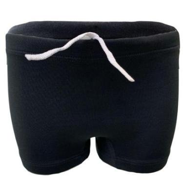 Imagem de Sunga Infantil Preto Lisa Cordão Ajustavel Proteção Solar Uv Praia Piscina Juvenil Natação Kids-Masculino