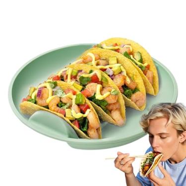 Imagem de Bandeja de taco – Suporte de concha para tacos – ir à máquina de lavar louça, micro-ondas, pratos de servir alimentos para churrasqueira, refeições rápidas, reuniões ao ar livre, festa porta