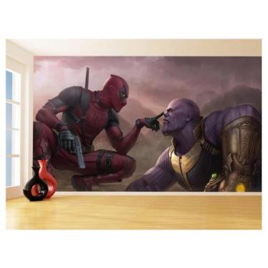 Imagem de Papel De Parede 3D Heróis Deadpool Thanos Arte 3,5M Nhma299 - Você Dec