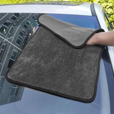 Imagem de 1 peça de tecido trançado espesso, pano de lavagem de carro absorvente de água, toalha de carro de fibra ultrafina, multiuso adequado para cozinha, quarto, sala de estar
